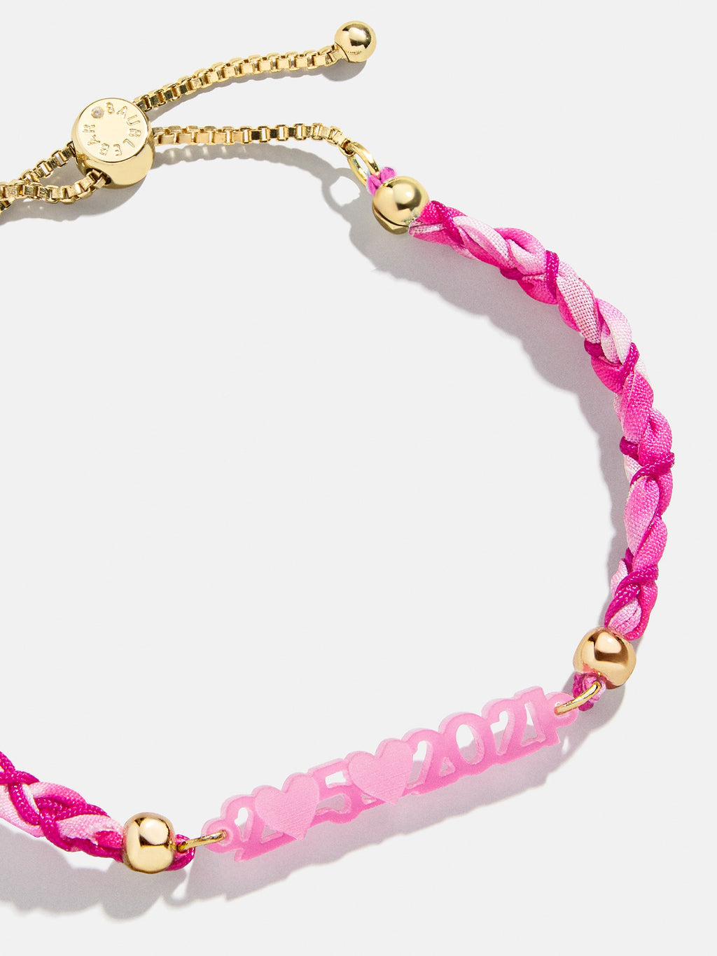 Acrylic Kids' Custom Nameplate Bracelet - Translucent Pink