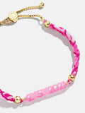 Acrylic Kids' Custom Nameplate Bracelet - Translucent Pink