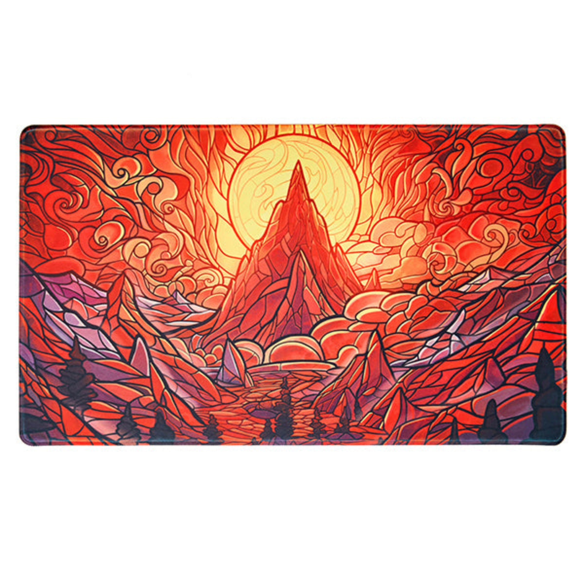 MTG Stained Glass - Burning Mountain Playmat
