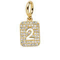 Block Pavé Number Cluster Charm - 2