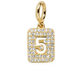 Block Pavé Number Cluster Charm - 5