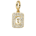 Block Pavé Number Cluster Charm - 6