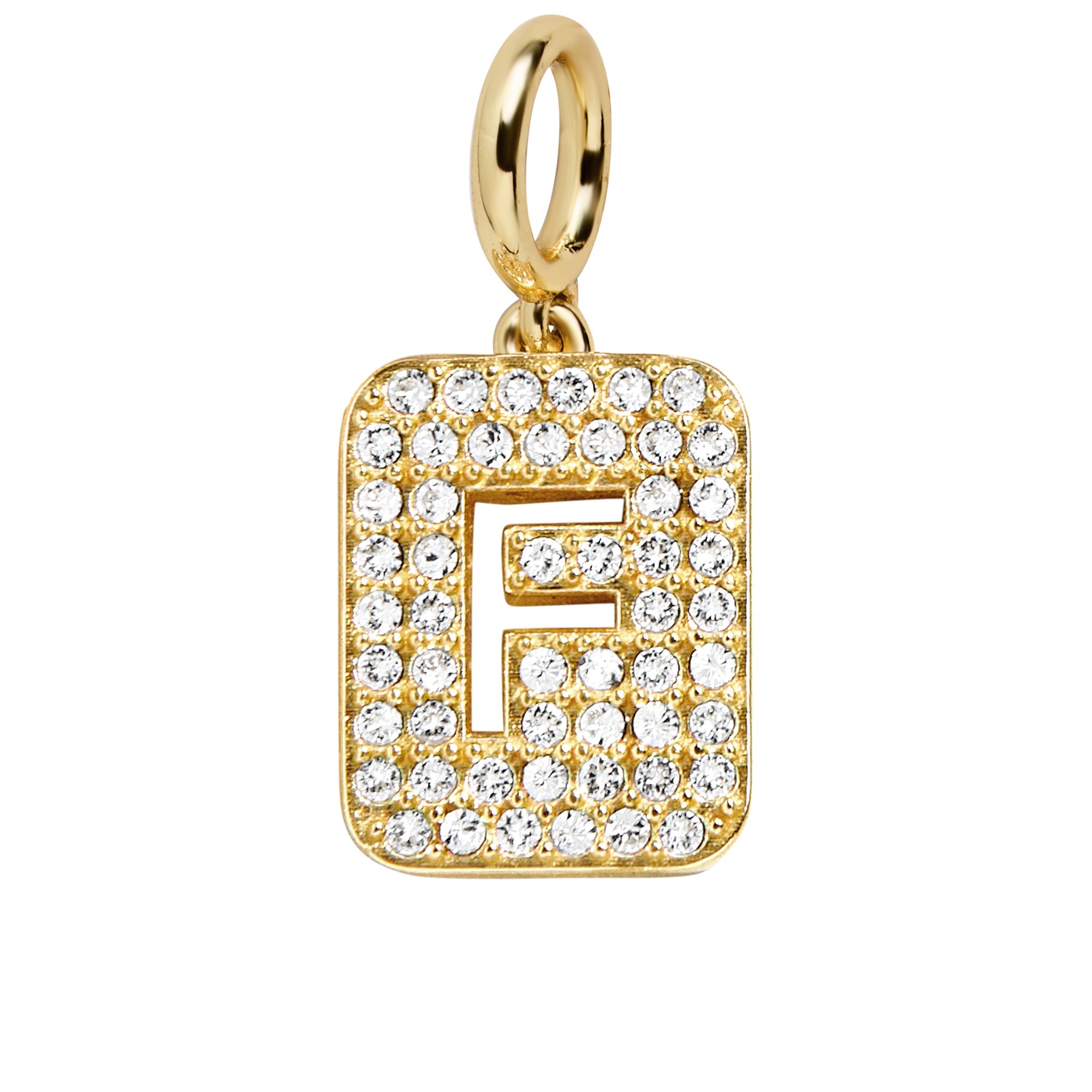 Block Pavé Initial Cluster Charm - F