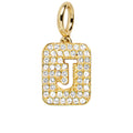 Block Pavé Initial Cluster Charm - J