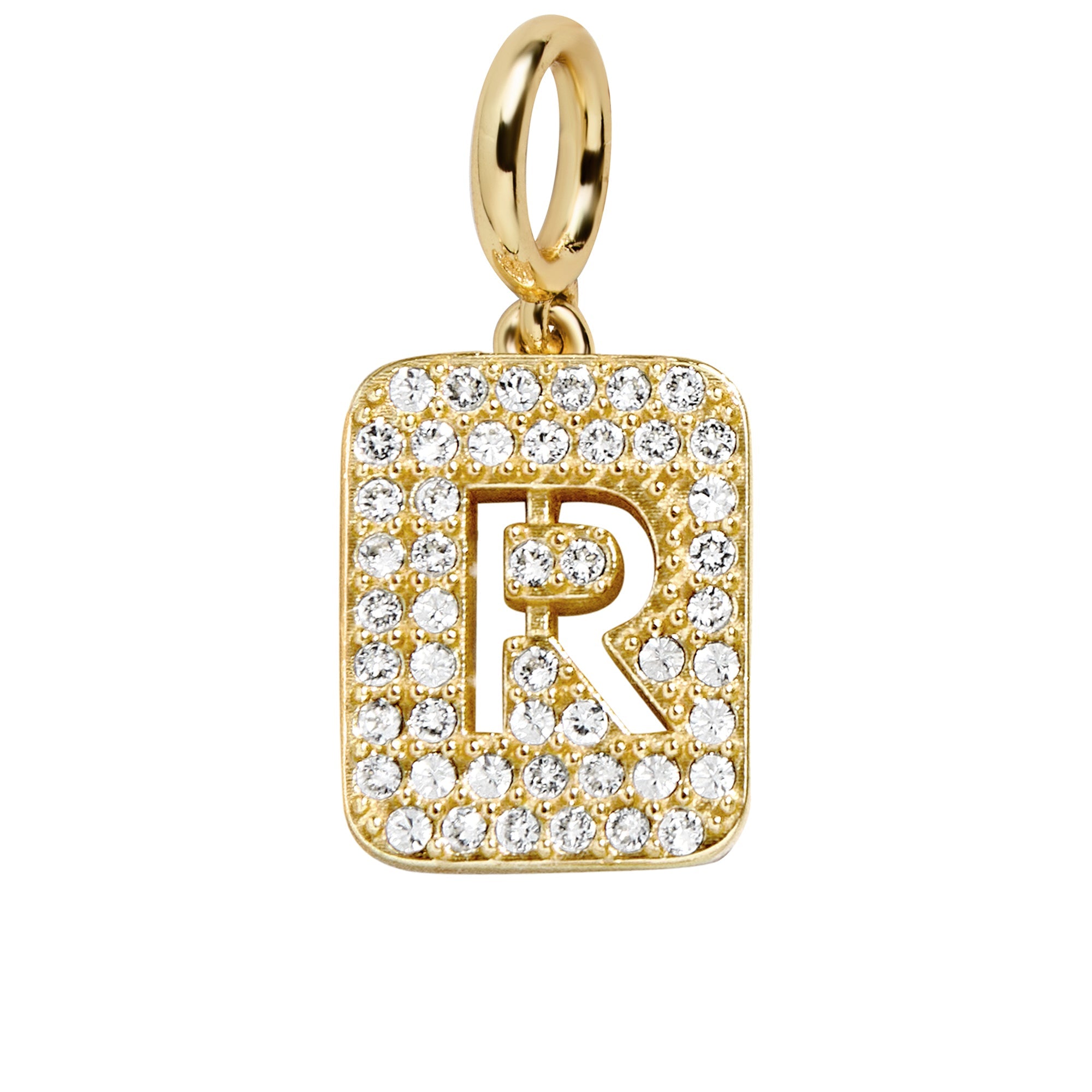 Block Pavé Initial Cluster Charm - R