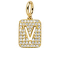 Block Pavé Initial Cluster Charm - V