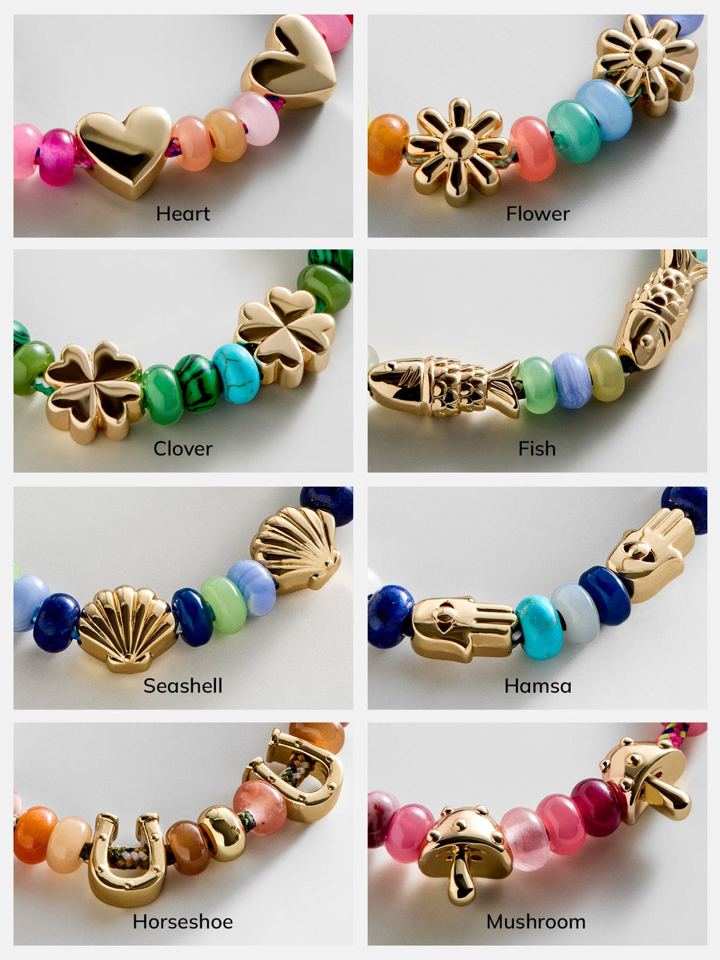 Happy Here Beaded Bracelet - Mushroom
