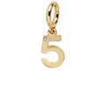 Gold Number Cluster Charm - 5