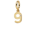 Gold Number Cluster Charm - 9