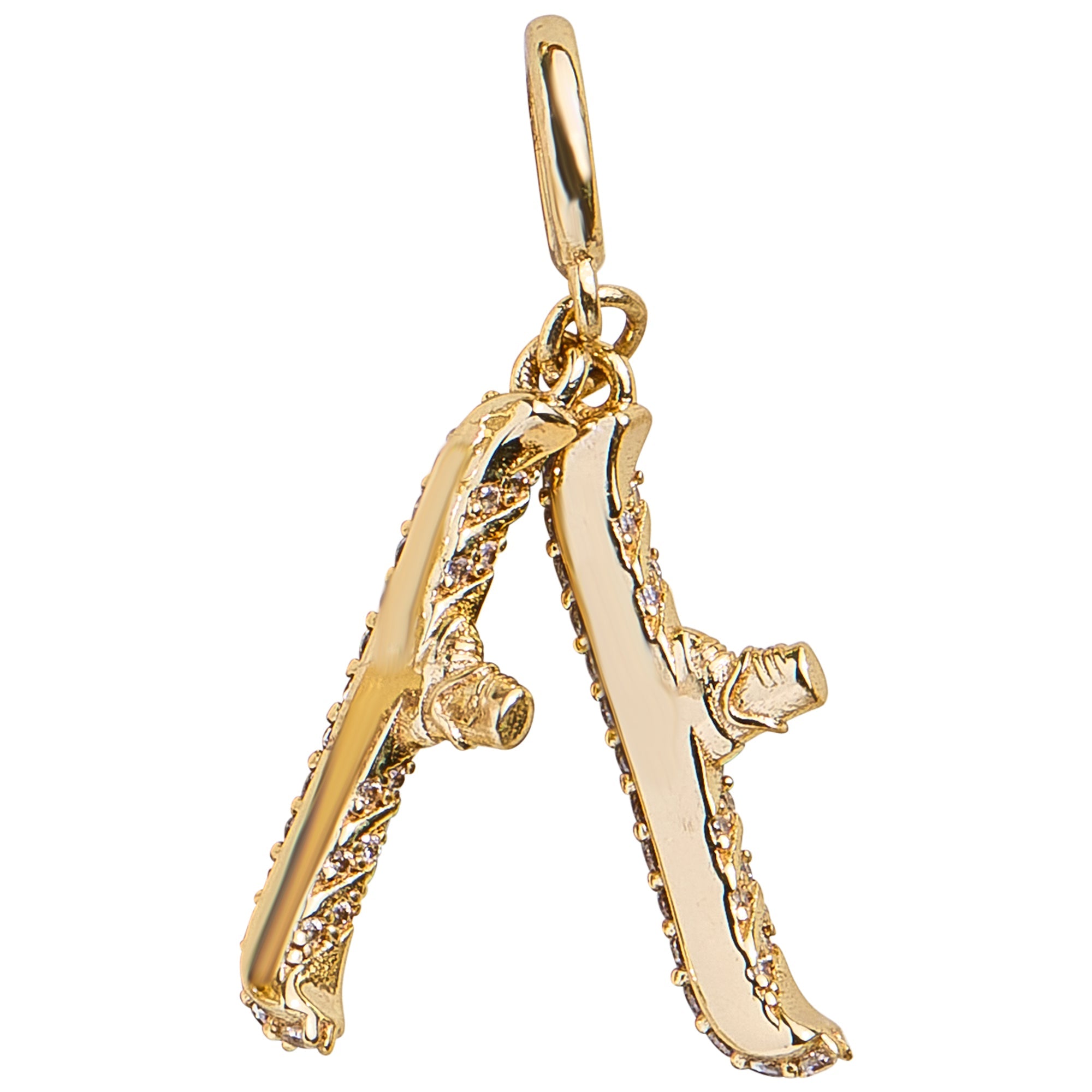 Sports Cluster Charm - Skis - Clear