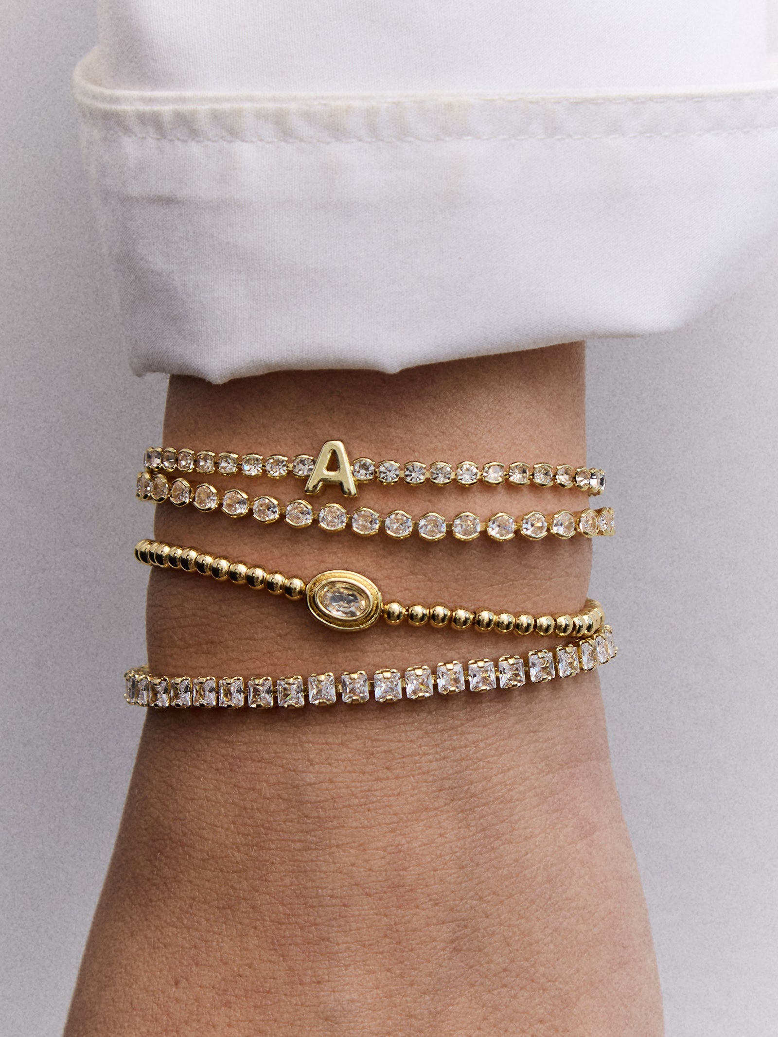 Brooke Tennis Bracelet - Square Stone