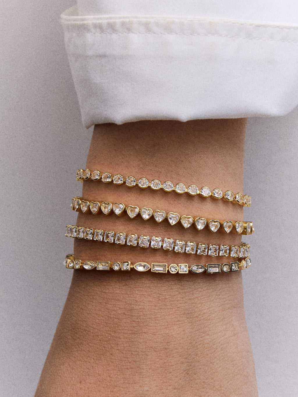 Brooke Tennis Bracelet - Heart Stone