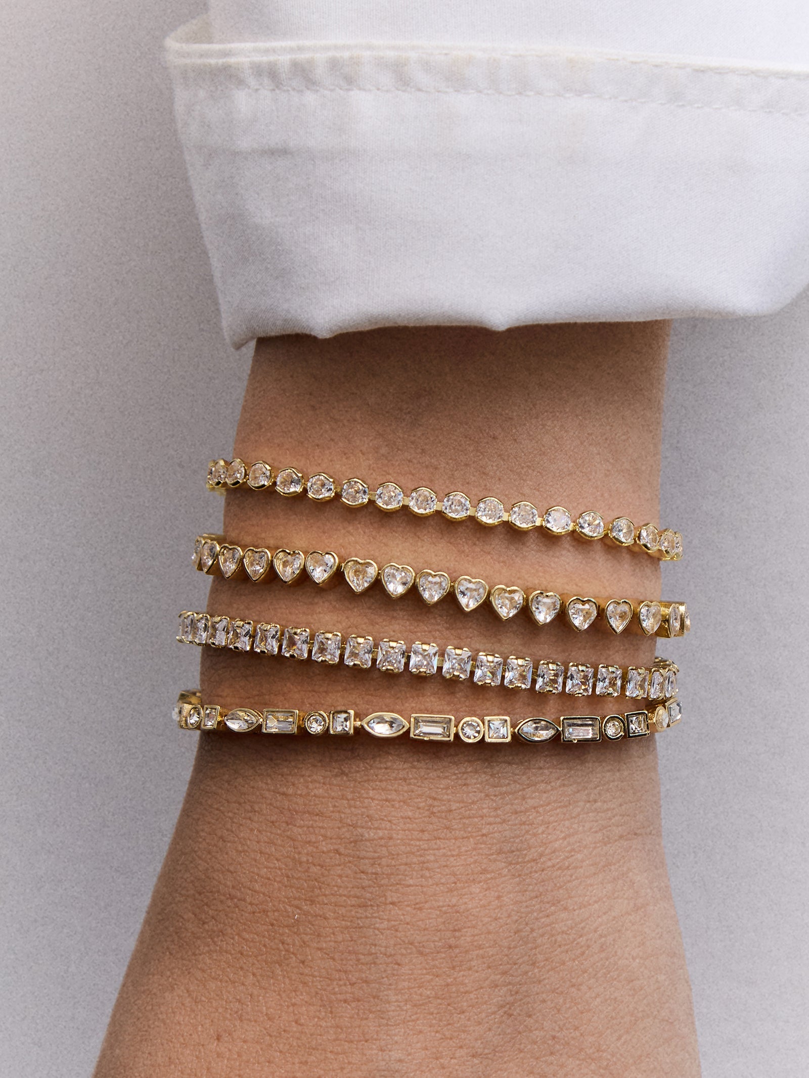 Brooke Tennis Bracelet - Heart Stone
