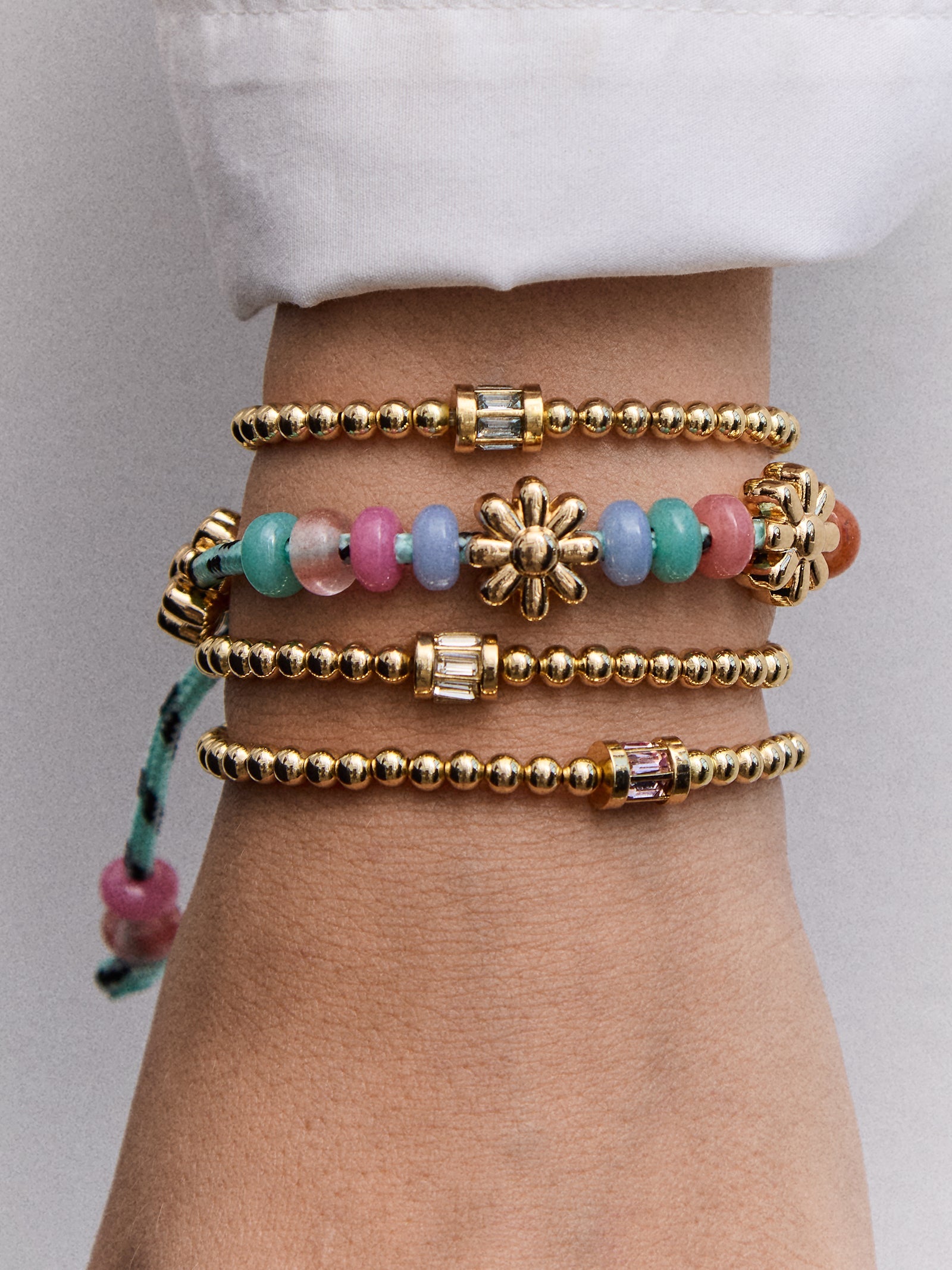 Tatum Baguette  Pisa Bracelet - Aquamarine