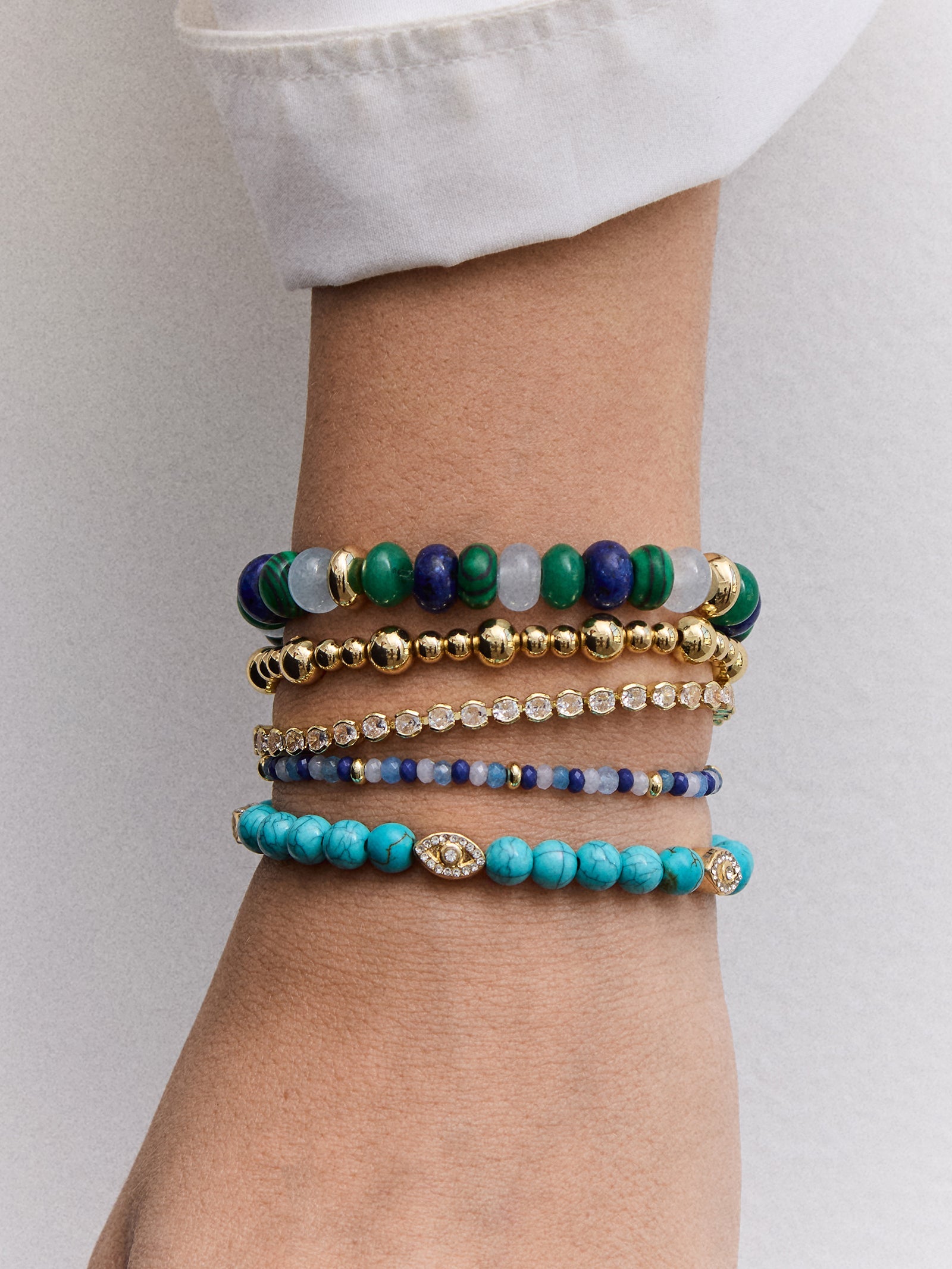 Marjorie Beaded Bracelet - Blue Multi