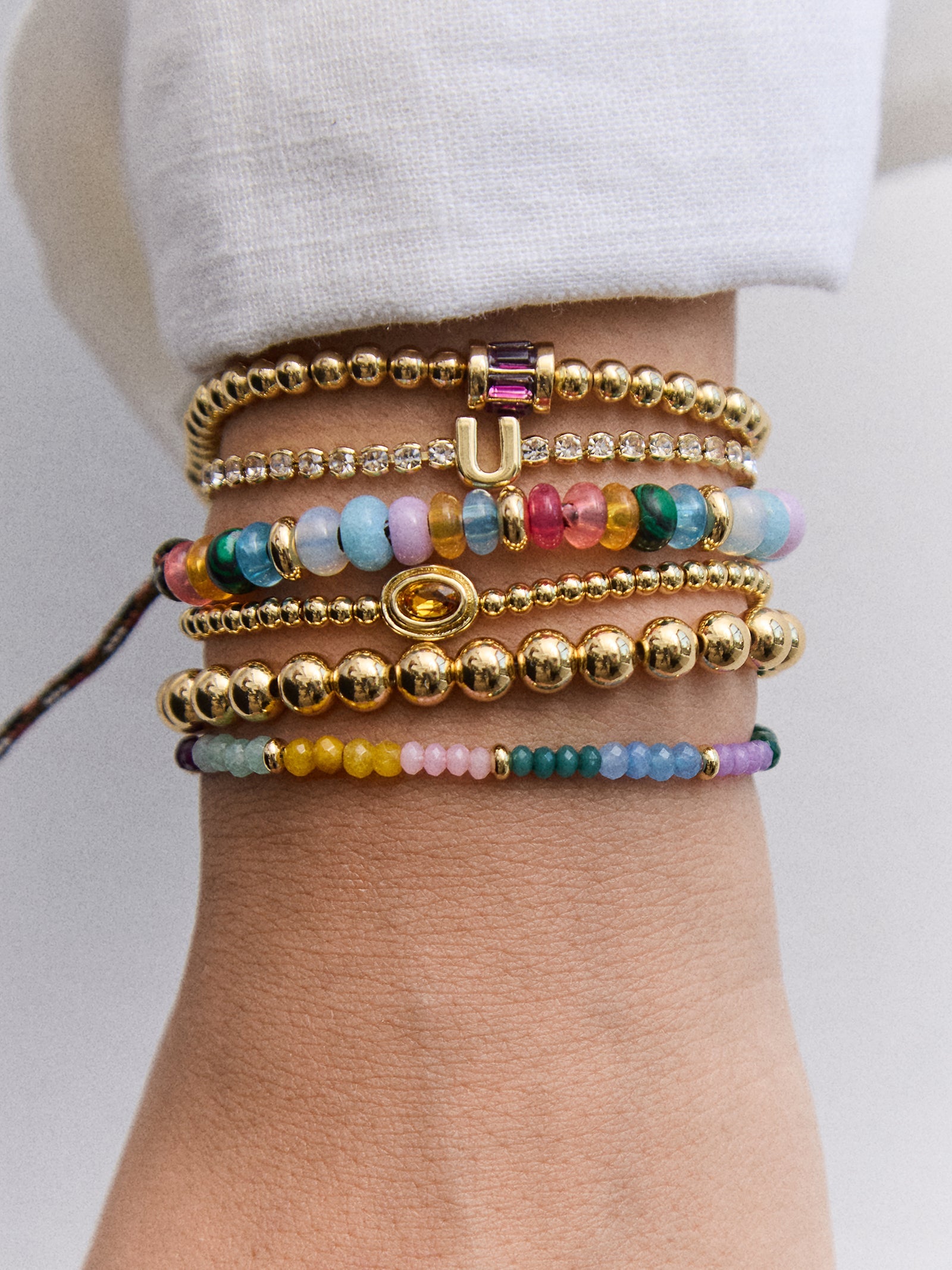 Emily Semi-Precious Bracelet - Multi Color Block