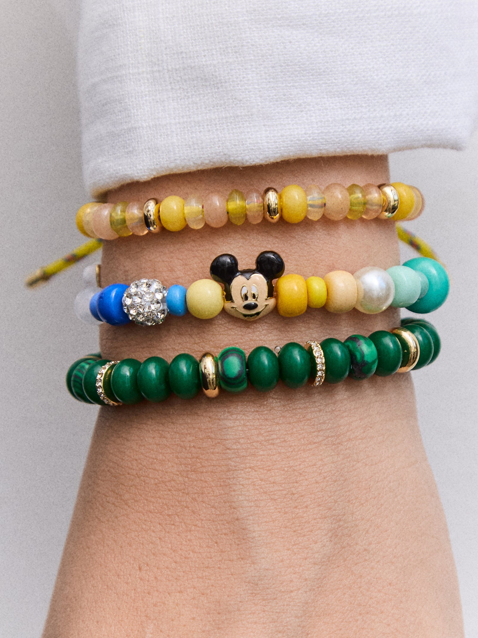 Disney Mickey Mouse Beaded Multicolored Charm Bracelet - Mickey Mouse