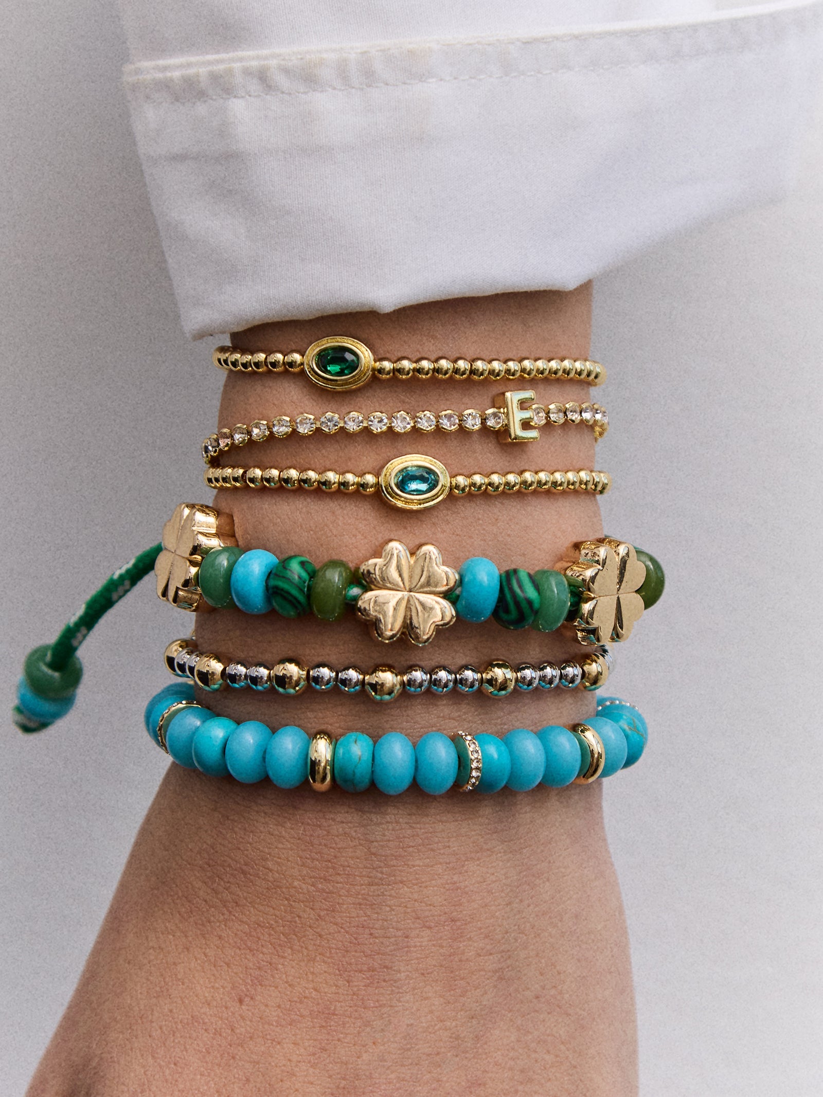 Happy Here Beaded Bracelet - Clover