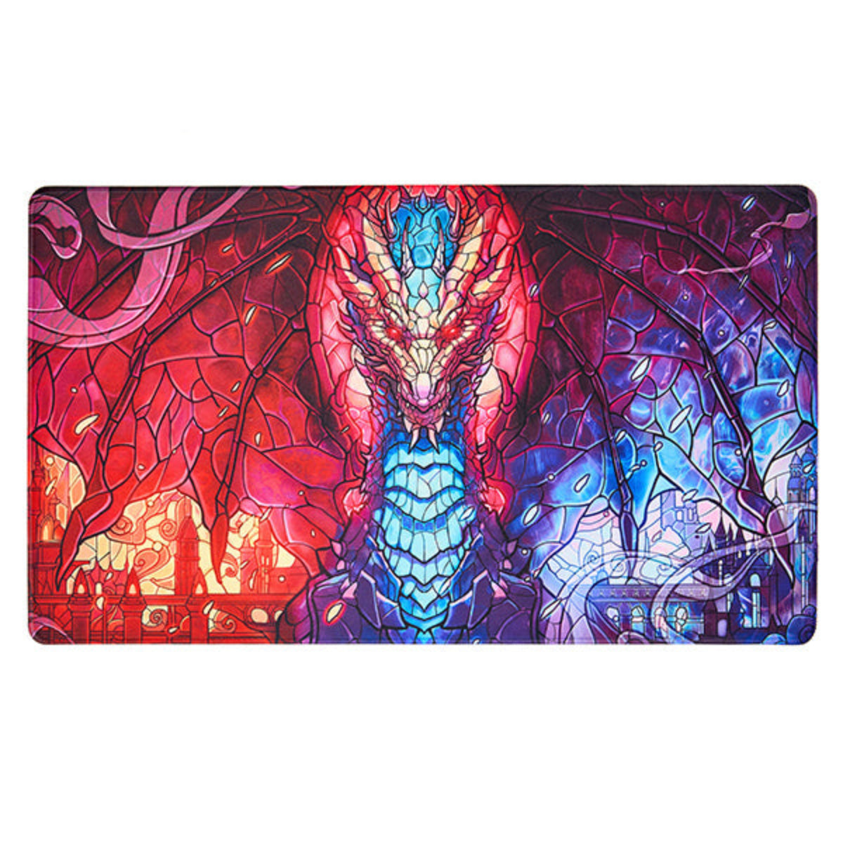 MTG Stained Glass - Fire & Ice Dragon Playmat