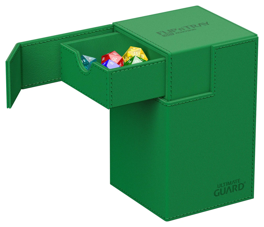Ultimate Guard Flip n Tray 100 Green Xenoskin Deck Box