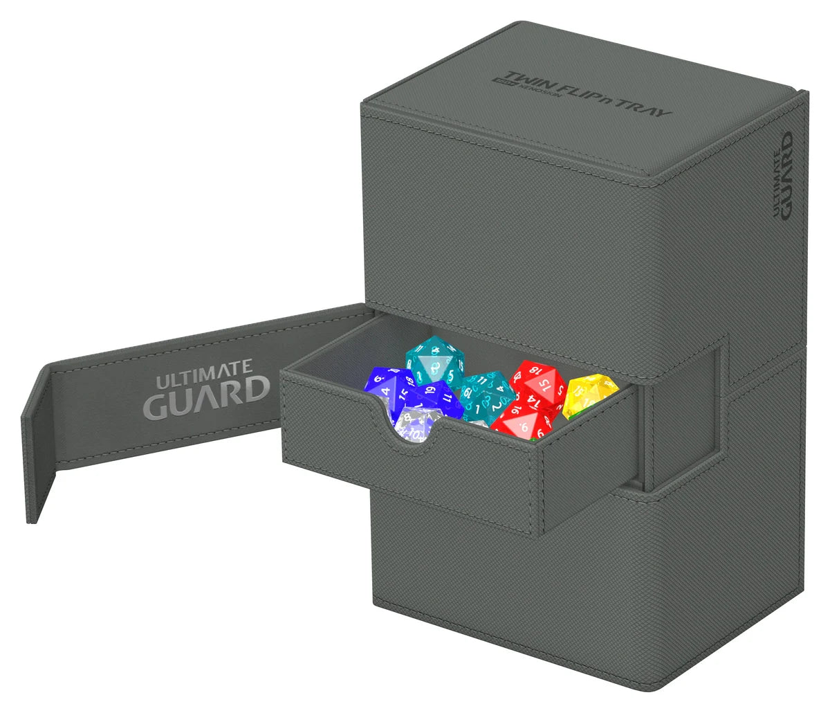 Ultimate Guard Twin Flip n Tray 160 Grey Xenoskin Deck Case