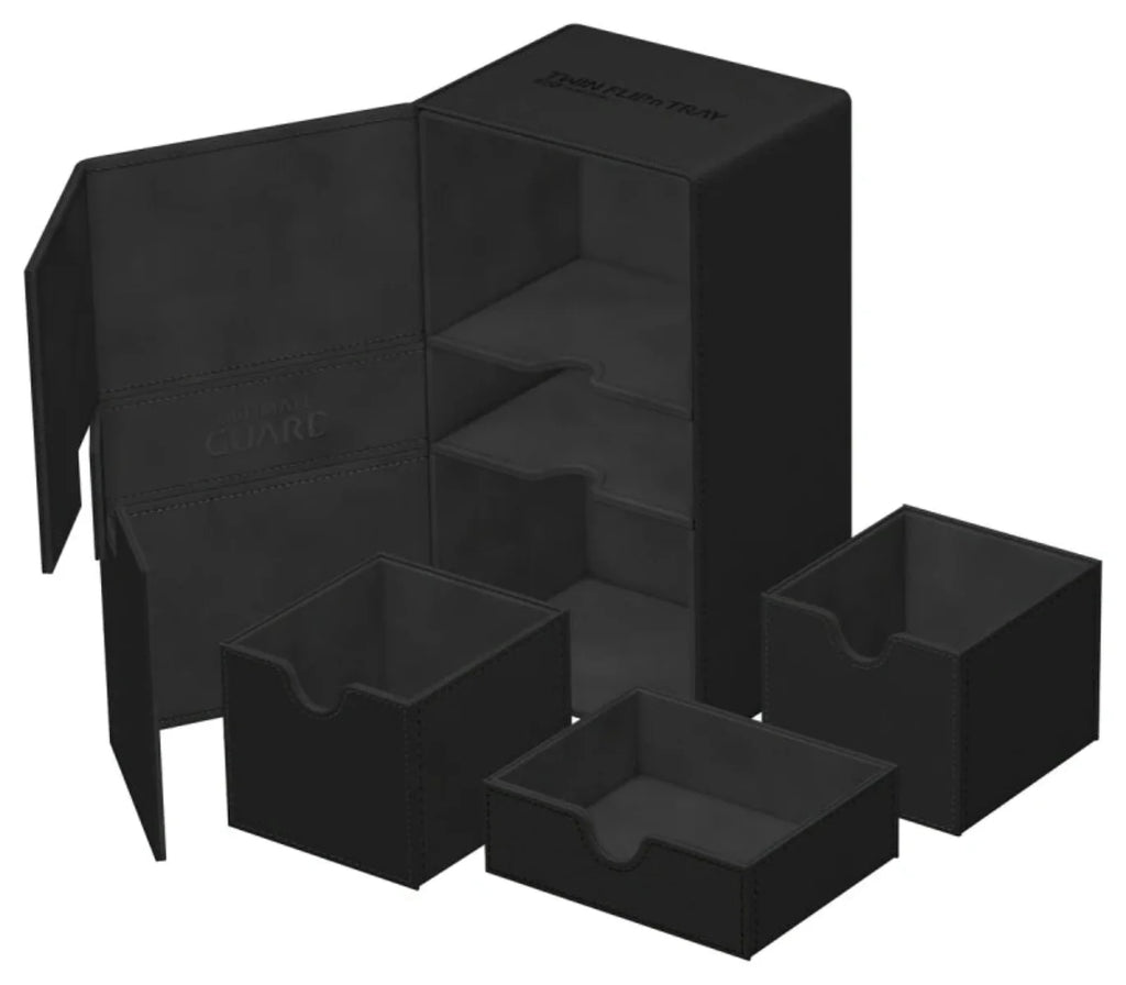 Ultimate Guard Twin Flip n Tray 200 Black Xenoskin Deck Case