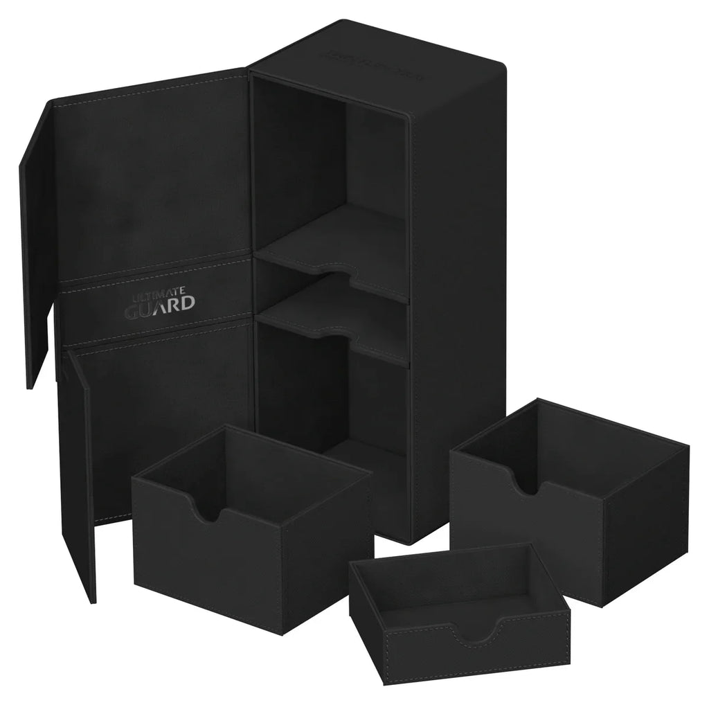 Ultimate Guard Twin Flip n Tray 266 Black Xenoskin Deck Case