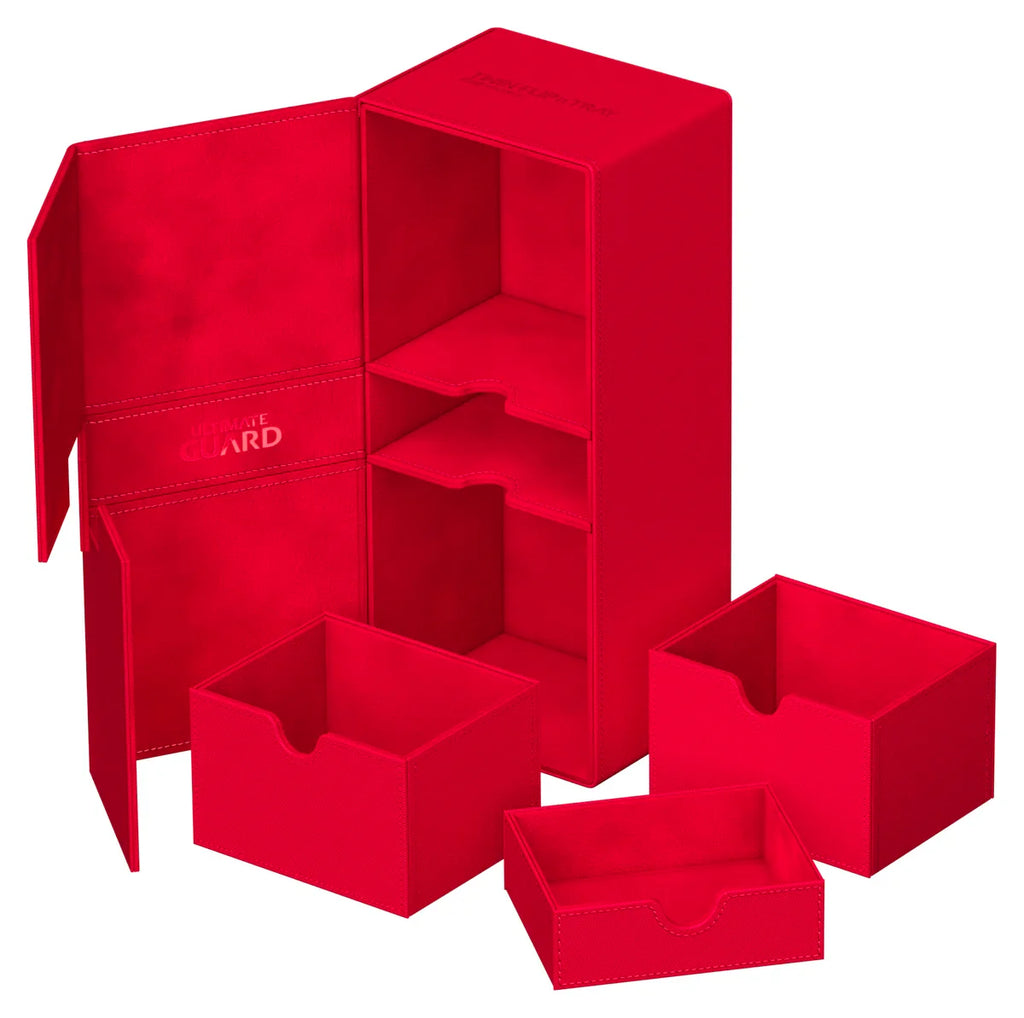 Ultimate Guard Twin Flip n Tray 266 Red Xenoskin Deck Case