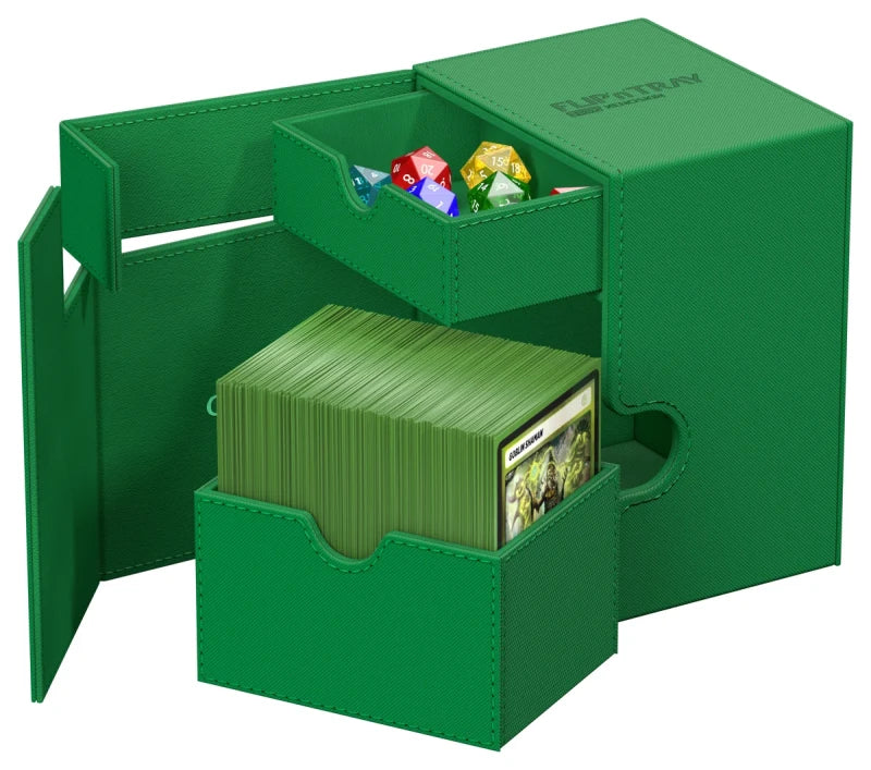 Ultimate Guard Flip n Tray 133 Green Xenoskin Deck Box