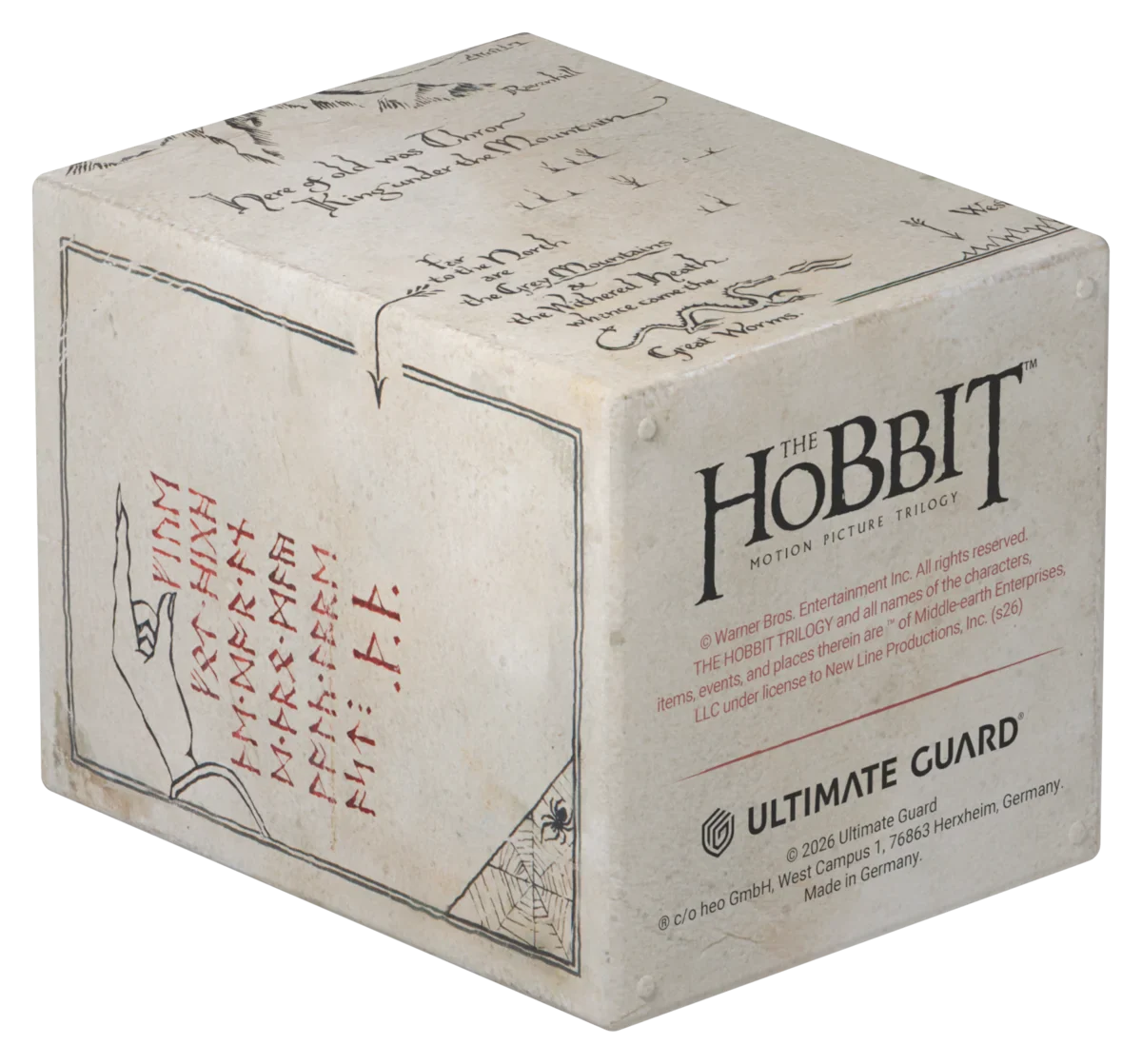 The Hobbit Boulder 100 Deck Box - Thror's Map (Glow in the Dark)