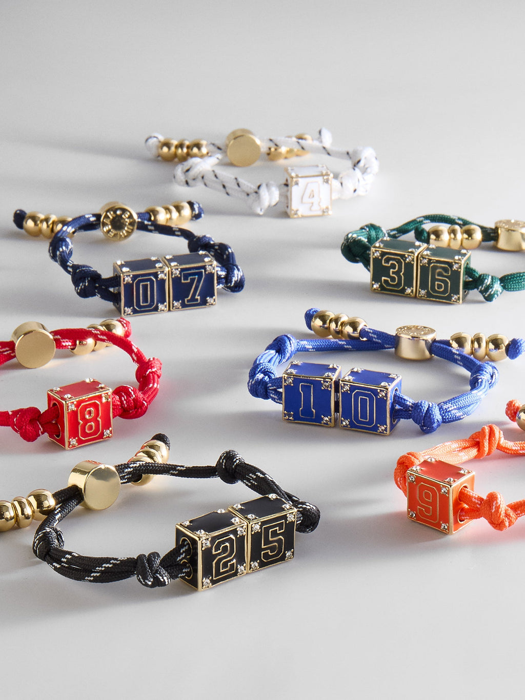 Block Party Varsity Number Custom Bracelet  - Navy Double Digit