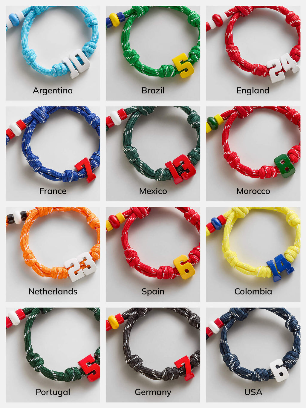 Team Knotty Varsity Custom Bracelet - France Double Digit