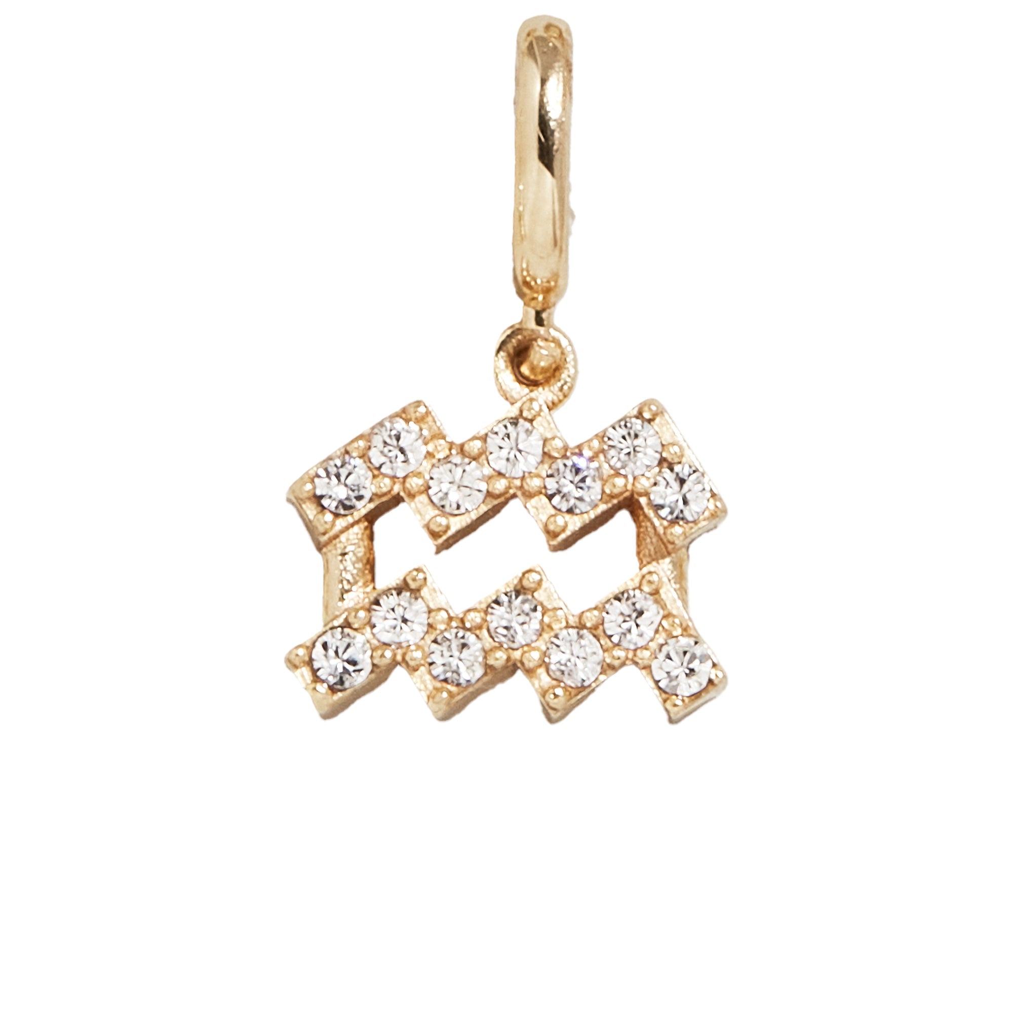 Pavé Zodiac Symbol Cluster Charm - Aquarius