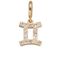Pavé Zodiac Symbol Cluster Charm - Gemini