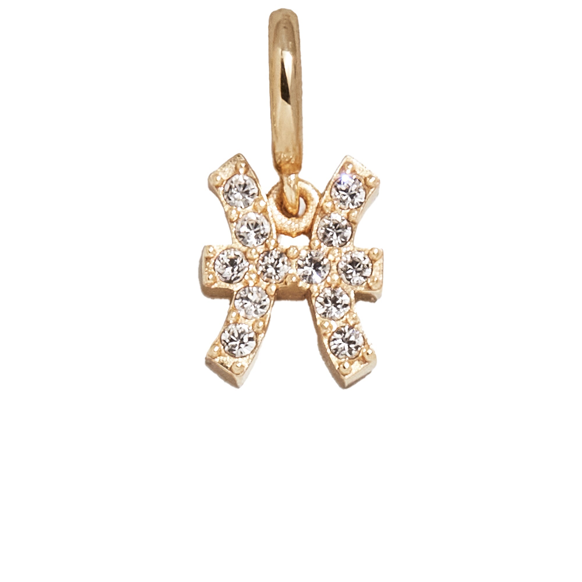 Pavé Zodiac Symbol Cluster Charm - Pisces