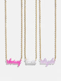 Acrylic Custom Nameplate Necklace - Gold
