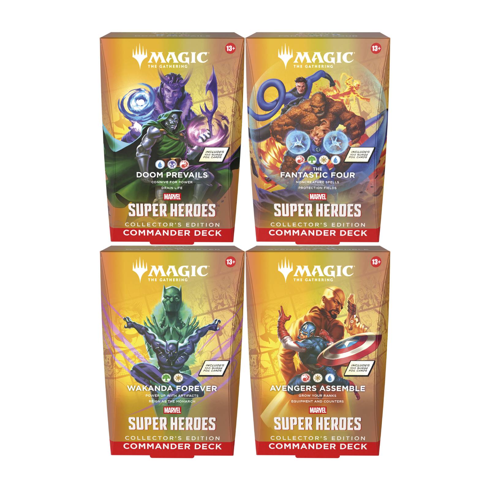 Marvel Super Heroes Collector's Edition Commander Deck Set of 4