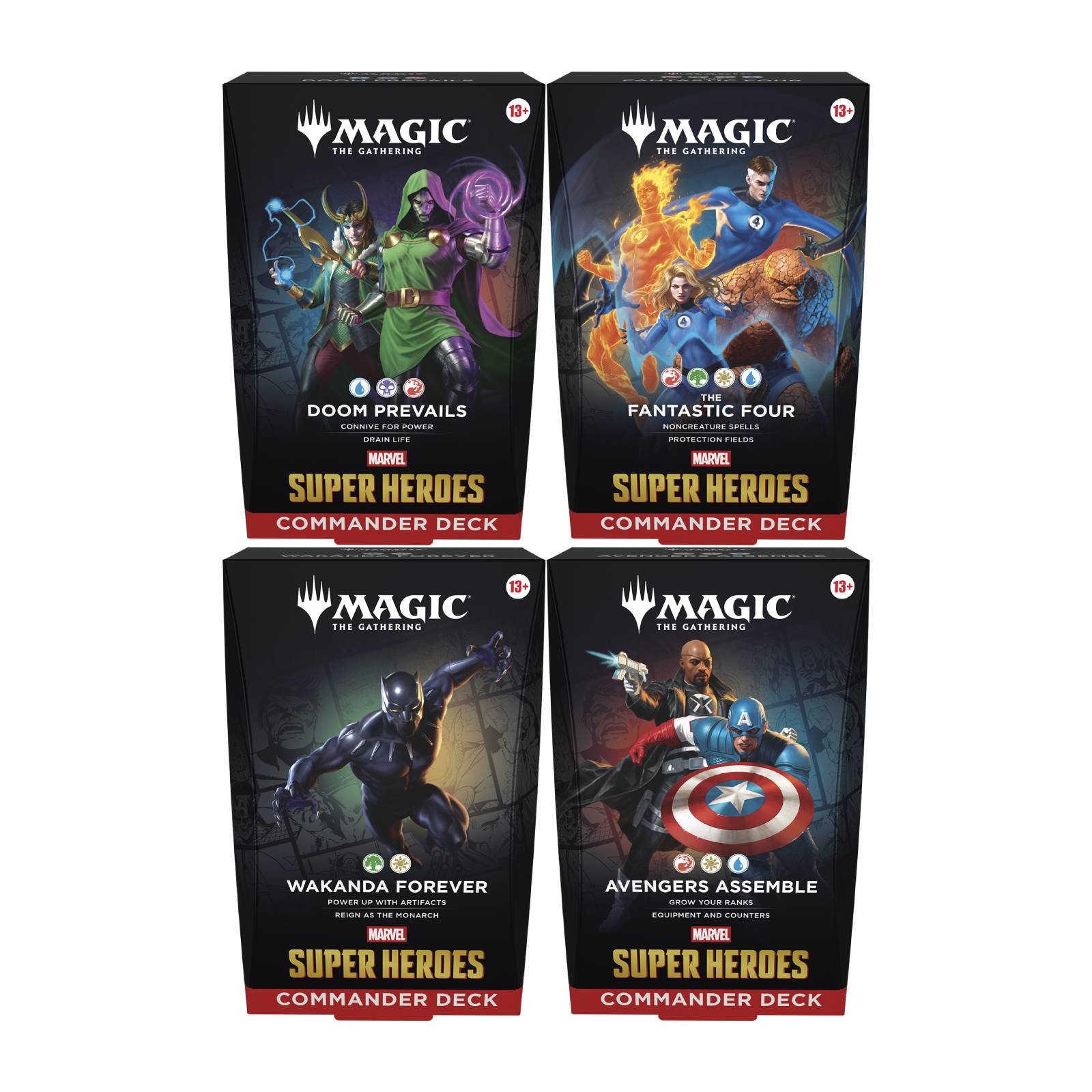 Marvel Super Heroes Commander Deck Set of 4